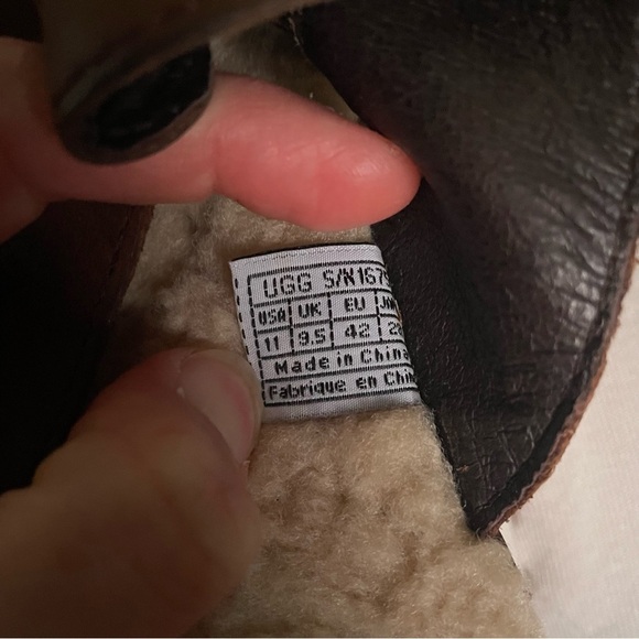 UGG Brown Leather Fisherman Mules Sandals Comfortable Clogs Shearling sz 11 - Picture 5 of 12